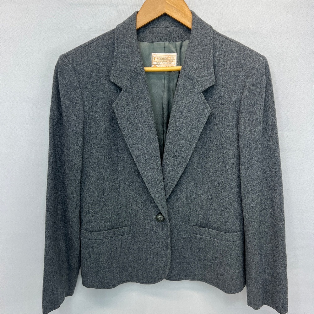 Excellent Condition Pendleton Gray Wool Blazer Si… - image 1
